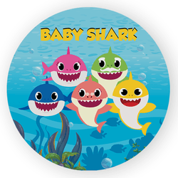 Capa Painel Redondo Decorativo Tema Baby Shark Dec... - Loja | Bibi Painéis