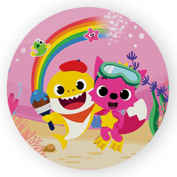 Capa Painel Redondo Decorativo Tema Baby Shark Dec... - Loja | Bibi Painéis