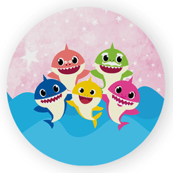 Capa Painel Redondo Decorativo Tema Baby Shark Dec... - Loja | Bibi Painéis