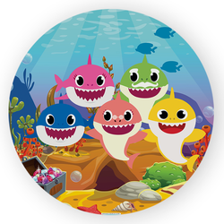 Capa Painel Redondo Decorativo Tema Baby Shark Dec... - Loja | Bibi Painéis