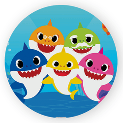 Capa Painel Redondo Decorativo Tema Baby Shark Dec... - Loja | Bibi Painéis