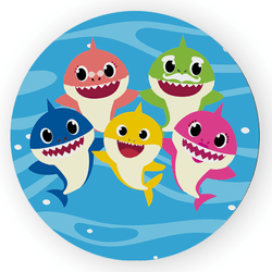 Capa Painel Redondo Decorativo Tema Baby Shark Dec... - Loja | Bibi Painéis
