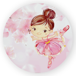 Capa Painel Redondo Decorativo Tema Bailarina Deco... - Loja | Bibi Painéis