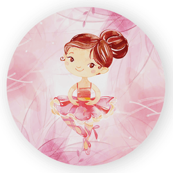Capa Painel Redondo Decorativo Tema Bailarina Deco... - Loja | Bibi Painéis