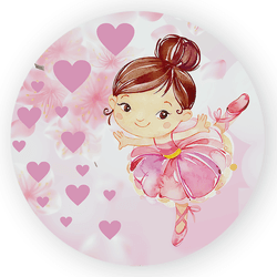 Capa Painel Redondo Decorativo Tema Bailarina Deco... - Loja | Bibi Painéis