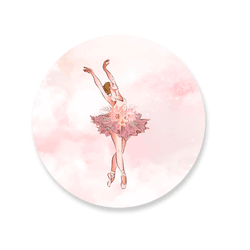 Capa Painel Redondo Decorativo Tema Bailarina Deco... - Loja | Bibi Painéis