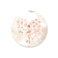 Capa Painel Redondo Decorativo Tema Bailarina Deco... - Loja | Bibi Painéis