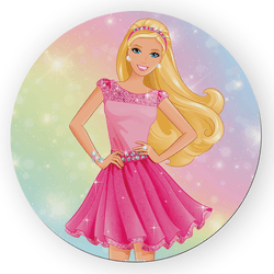 Capa Painel Redondo Decorativo Tema Barbie Girl De... - Loja | Bibi Painéis