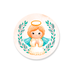 Capa Painel Redondo Decorativo Tema Batizado Anjo ... - Loja | Bibi Painéis