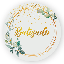 Capa Painel Redondo Decorativo Tema Batizado Anjo ... - Loja | Bibi Painéis