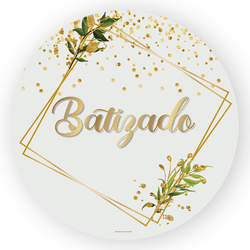 Capa Painel Redondo Decorativo Tema Batizado Anjo ... - Loja | Bibi Painéis