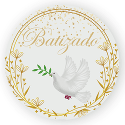 Capa Painel Redondo Decorativo Tema Batizado Anjo ... - Loja | Bibi Painéis