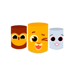 Trio Capas de Cilindros Sublimados Decorativo Tema... - Loja | Bibi Painéis