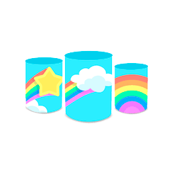 Trio Capas de Cilindros Sublimados Decorativo Tema... - Loja | Bibi Painéis