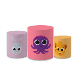 Trio Capas de Cilindros Sublimados Decorativo Tema... - Loja | Bibi Painéis