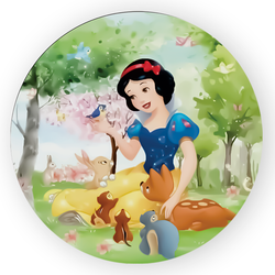 Capa Painel Redondo Decorativo Tema Princesa Branc... - Loja | Bibi Painéis