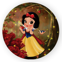 Capa Painel Redondo Decorativo Tema Princesa Branc... - Loja | Bibi Painéis