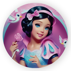 Capa Painel Redondo Decorativo Tema Princesa Branc... - Loja | Bibi Painéis