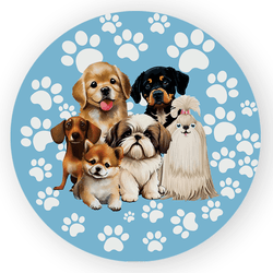 Capa Painel Redondo Decorativo Tema Cachorrinho Pe... - Loja | Bibi Painéis