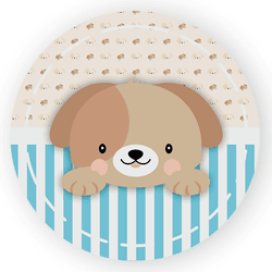 Capa Painel Redondo Decorativo Tema Cachorrinho Pe... - Loja | Bibi Painéis