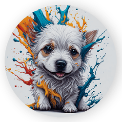 Capa Painel Redondo Decorativo Tema Cachorrinho Pe... - Loja | Bibi Painéis