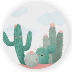 Capa Painel Redondo Decorativo Tema Cactus Deserto... - Loja | Bibi Painéis