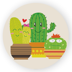 Capa Painel Redondo Decorativo Tema Cactus Deserto... - Loja | Bibi Painéis