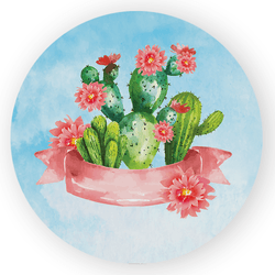 Capa Painel Redondo Decorativo Tema Cactus Deserto... - Loja | Bibi Painéis
