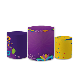 Trio Capas de Cilindros Sublimados Decorativo Tema... - Loja | Bibi Painéis