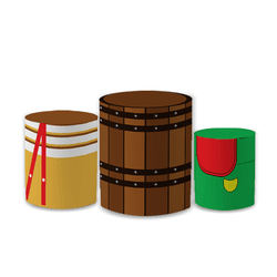 Trio Capas de Cilindros Sublimados Decorativo Tema... - Loja | Bibi Painéis