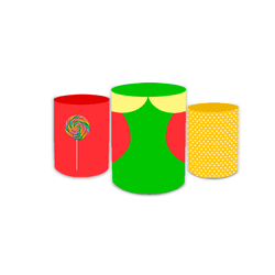 Trio Capas de Cilindros Sublimados Decorativo Tema... - Loja | Bibi Painéis