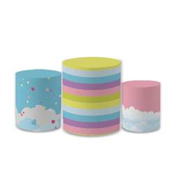 Trio Capas de Cilindros Sublimados Decorativo Tema... - Loja | Bibi Painéis
