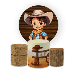 Kit Capa Painel + Trio Cilindros Cowboy Cute Decor... - Loja | Bibi Painéis