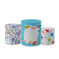 Trio Capas de Cilindros Sublimados Decorativo Tema... - Loja | Bibi Painéis