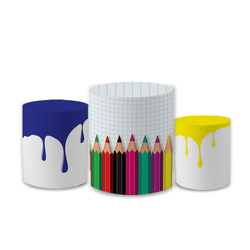 Trio Capas de Cilindros Sublimados Decorativo Tema... - Loja | Bibi Painéis
