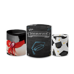 Trio Capas de Cilindros Sublimados Decorativo Tema... - Loja | Bibi Painéis