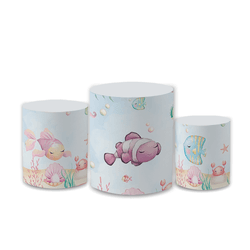 Trio Capas de Cilindros Sublimados Decorativo Tema... - Loja | Bibi Painéis