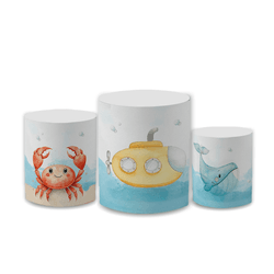 Trio Capas de Cilindros Sublimados Decorativo Tema... - Loja | Bibi Painéis