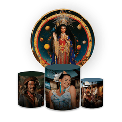 Kit Capa Painel Redondo + Capa Trio Cilindros Subl... - Loja | Bibi Painéis