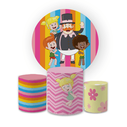 Kit Capa Painel Redondo + Capa Trio Cilindros Subl... - Loja | Bibi Painéis