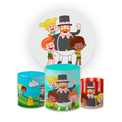 Kit Capa Painel Redondo + Capa Trio Cilindros Subl... - Loja | Bibi Painéis