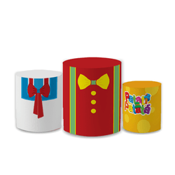 Trio Capas de Cilindros Sublimados Decorativo Tema... - Loja | Bibi Painéis