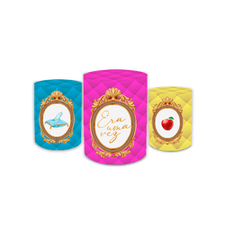 Trio Capas de Cilindros Sublimados Decorativo Tema... - Loja | Bibi Painéis