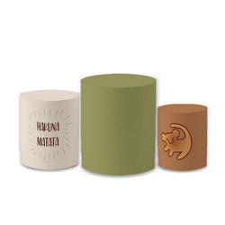 Trio Capas de Cilindros Sublimados Decorativo Tema... - Loja | Bibi Painéis