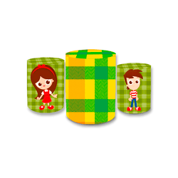 Trio Capas de Cilindros Sublimados Decorativo Tema... - Loja | Bibi Painéis