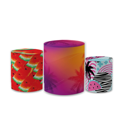 Trio Capas de Cilindros Sublimados Decorativo Tema... - Loja | Bibi Painéis