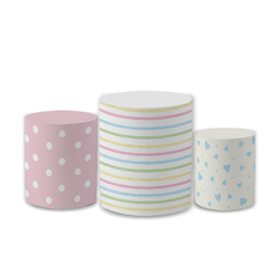 Trio Capas de Cilindros Sublimados Decorativo Tema... - Loja | Bibi Painéis