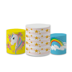 Trio Capas de Cilindros Sublimados Decorativo Tema... - Loja | Bibi Painéis