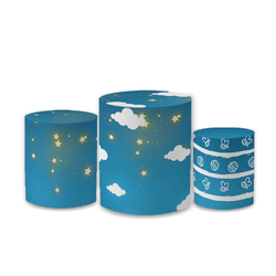 Trio Capas de Cilindros Sublimados Decorativo Tema... - Loja | Bibi Painéis