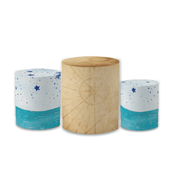 Trio Capas de Cilindros Sublimados Decorativo Tema... - Loja | Bibi Painéis